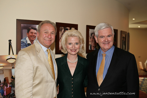 Candidate for President Newt Gingrich with Ronald Reagan's son