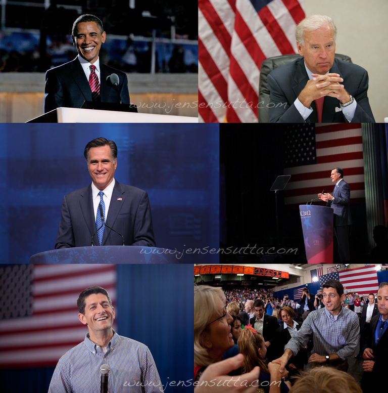 Photos of Obama Biden Romney and Ryan