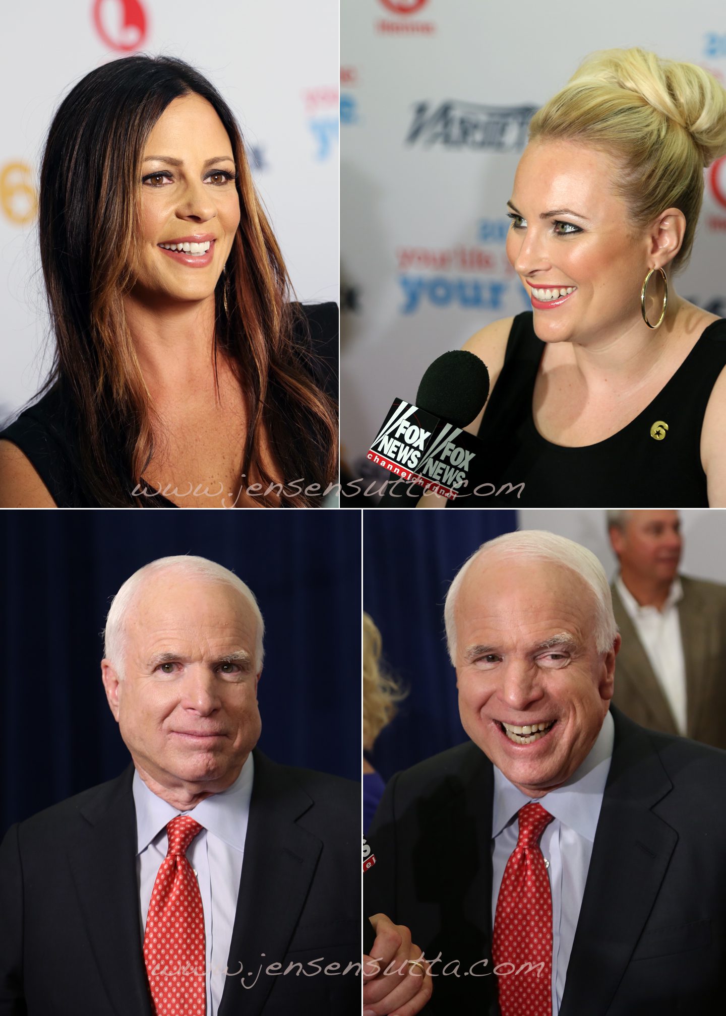 Sara Evans, John McCain and Meghan McCain on the red carpet at the 2012 RNC