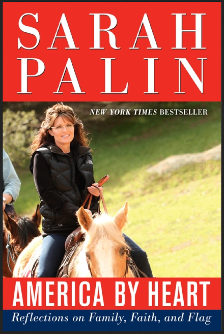 Sarah Palin Book Cover riding horse at Reagan Ranch