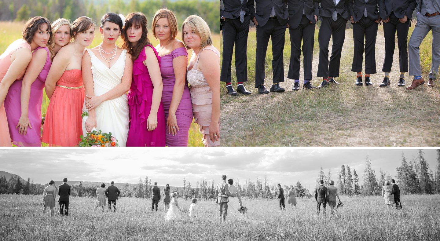 photographs of colorado mountain wedding party